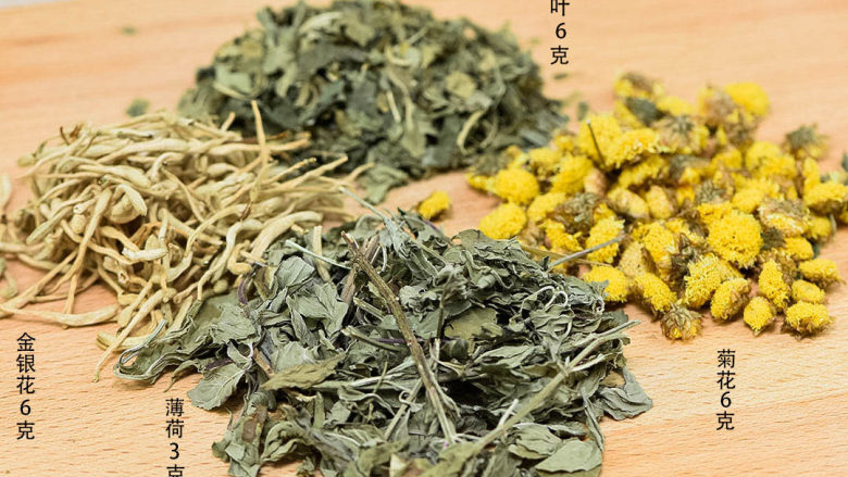黄痰、浓鼻涕、风热感冒喝桑菊饮,材料准备好。