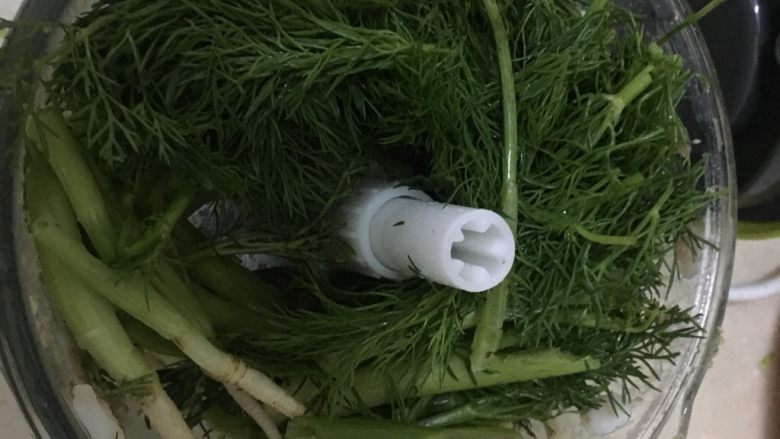 茴香蚕豆饼,茴香也打成碎