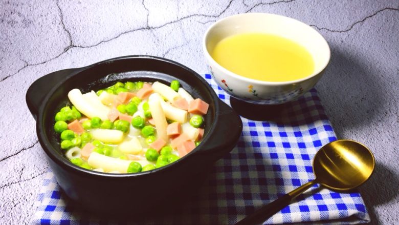 早餐系列之青豆火腿空心粉