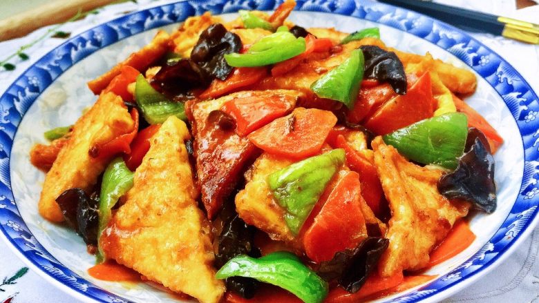 红墙绿瓦,墨走游龙➕阿晨家常豆腐,成品