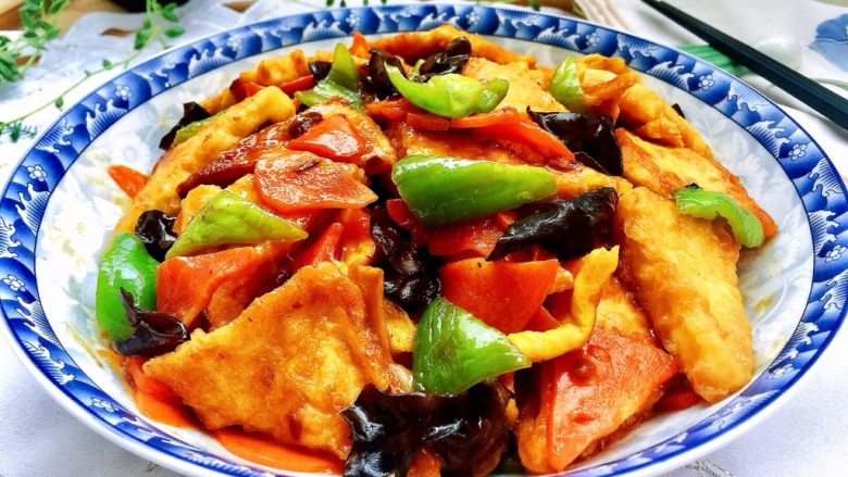 红墙绿瓦,墨走游龙➕阿晨家常豆腐,成品
