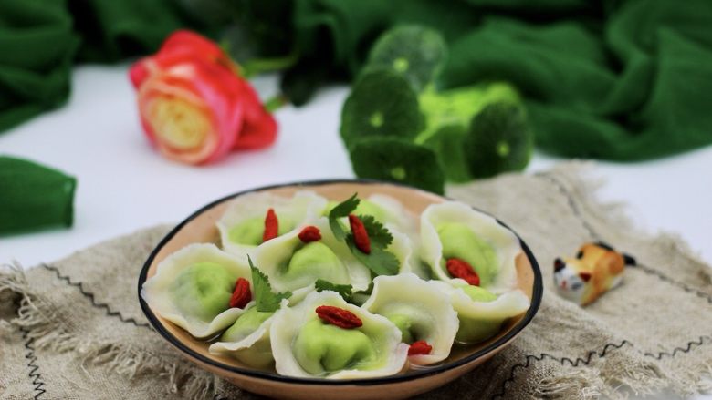 翡翠南极磷虾荠菜馄饨【宝宝辅食】,成品一