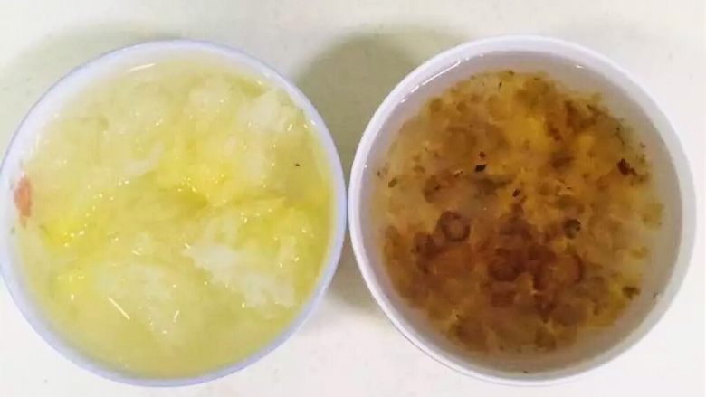 牛奶桃胶银耳羹,泡发好后,银耳和桃胶体积都膨大了。