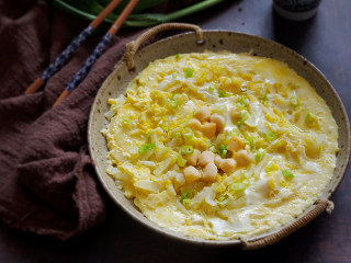 鲜贝白菜滑蛋（无油）