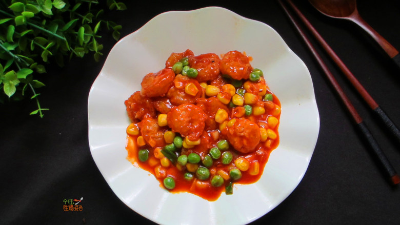 茄汁虾球,茄汁虾仁,酸甜鲜香,绝对满足味蕾