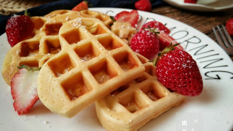 经典格子华夫饼Belgian Waffle(奶香原味&可可味),成品。