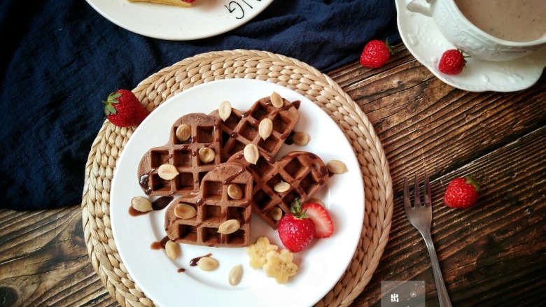 经典格子华夫饼Belgian Waffle(奶香原味&可可味),浓情可可味。