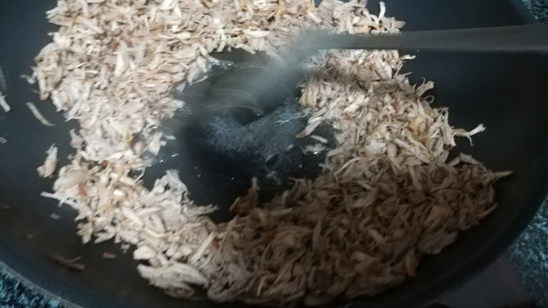 又见肉松,煸炒,快速煸炒
