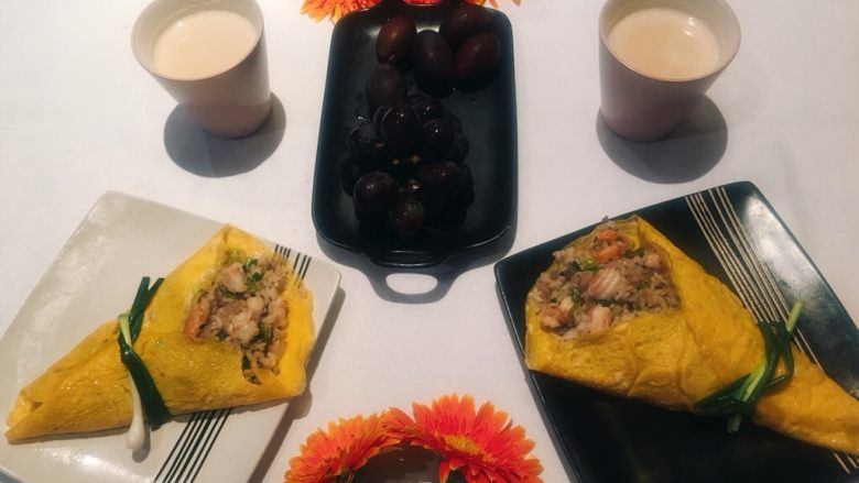 坚持做早餐的200天,蛋包饭~奶茶
