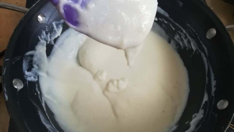 辅食计划+米布,煮到这个程度,缓慢滴下即可