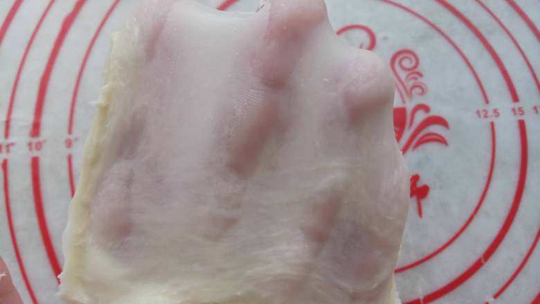 千层汉堡,直到拉出手膜。 