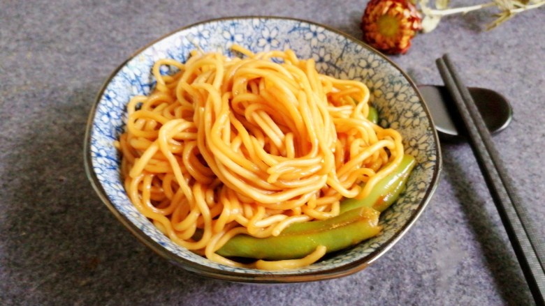 豆角焖面(简易版),再来个特写