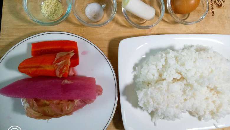 韩式泡菜炒饭,准备食材