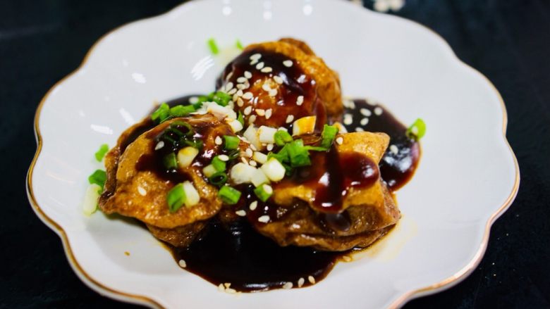 上海菜,油面筋塞肉,面筋塞肉就做好了