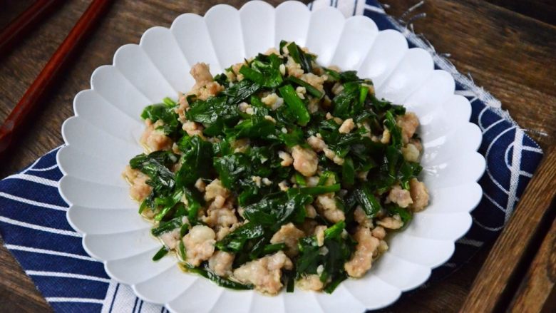 肉末韭菜
