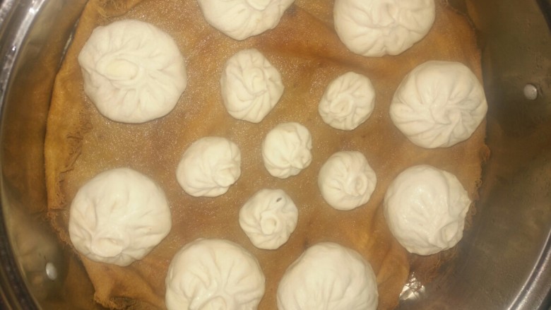 圆白菜粉条包子,都包好,上汽蒸20分钟