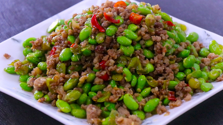 最开胃的下饭菜毛豆炒肉末