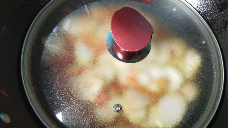 了不起的小番茄 番茄烧瓠子,盖上锅盖,中火焖一会。