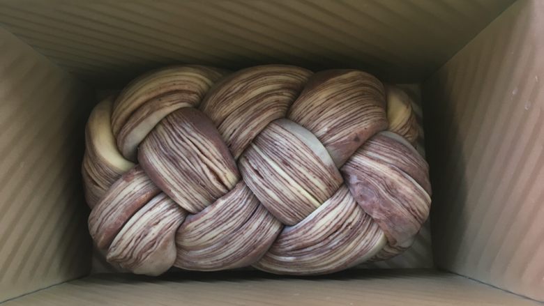 大理石金砖,之后放入模具内,烤箱放碗热水,发酵