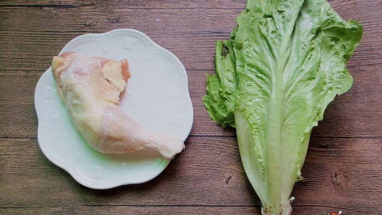 鸡腿生菜色拉,准备食材