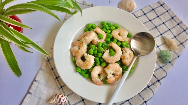 豌豆炒虾仁,成品~