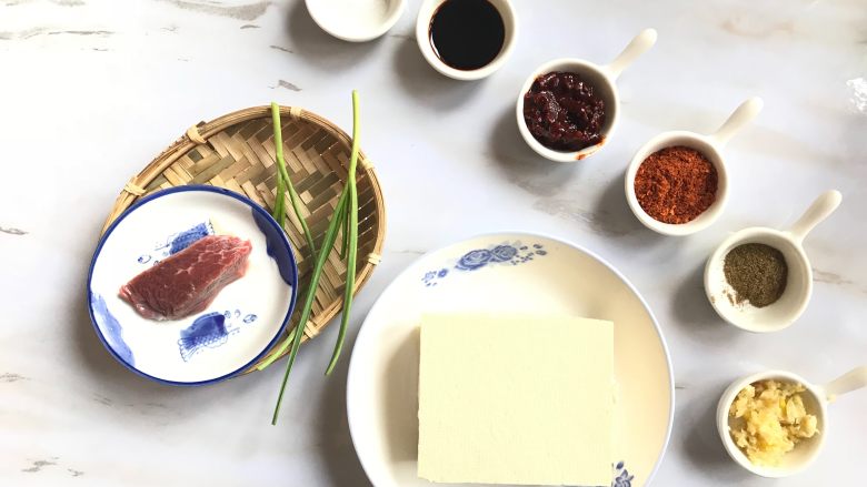 麻婆豆腐,食材准备