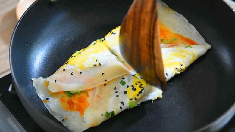 早餐鸡蛋饼—早餐来一份,一上午元气满满,对切!