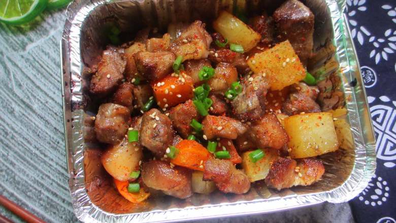 锡纸时蔬烤肉,有荤又有素,吃起来也不会腻