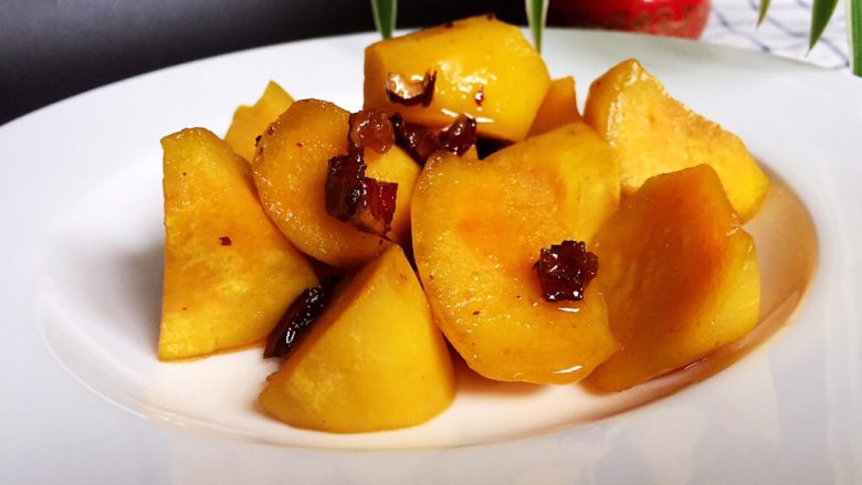 蜜烧红薯,装盘