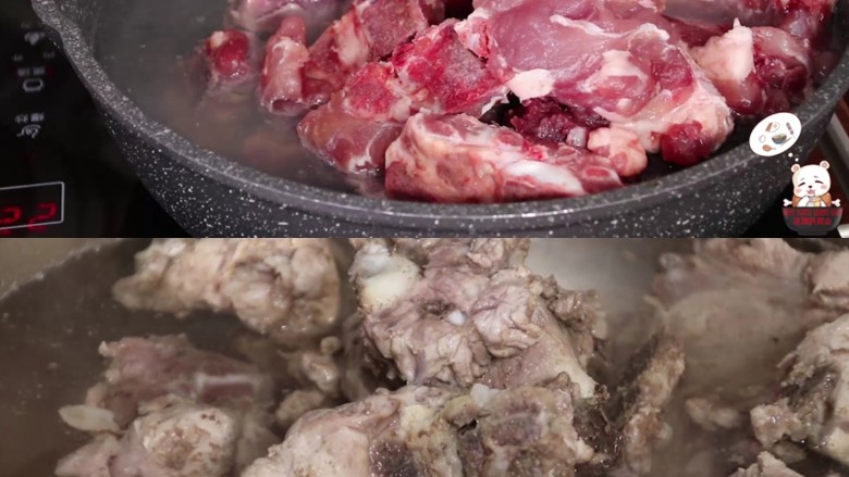 啤酒卤蛋烧排骨,肉烫一下,水开后,把肉捞出