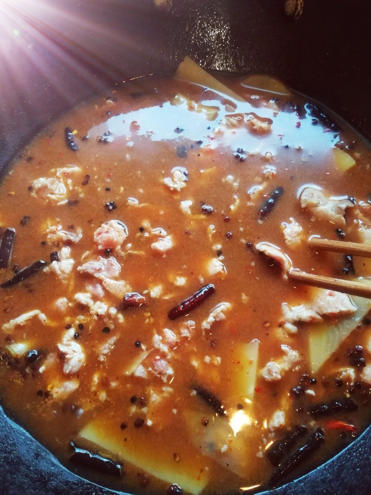 水煮肉片,再放入猪肉