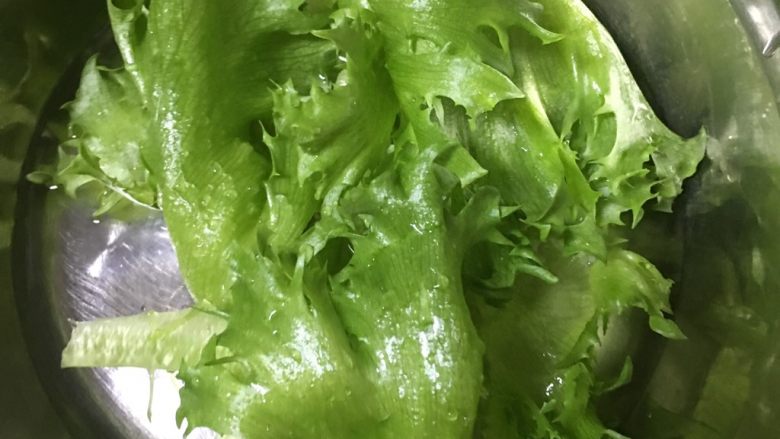 快手百变土司三明治,洗净生菜,用凉开水再冲洗一遍。