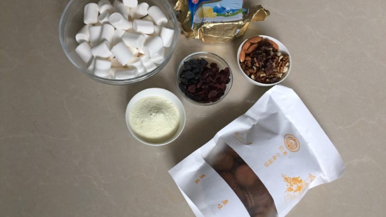 雪花酥,准备好材料