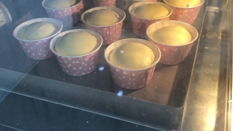 蔓越莓杯子蛋糕,放入提前预热好的烤箱,150度25-30分钟,温度时间根据自家烤箱调节