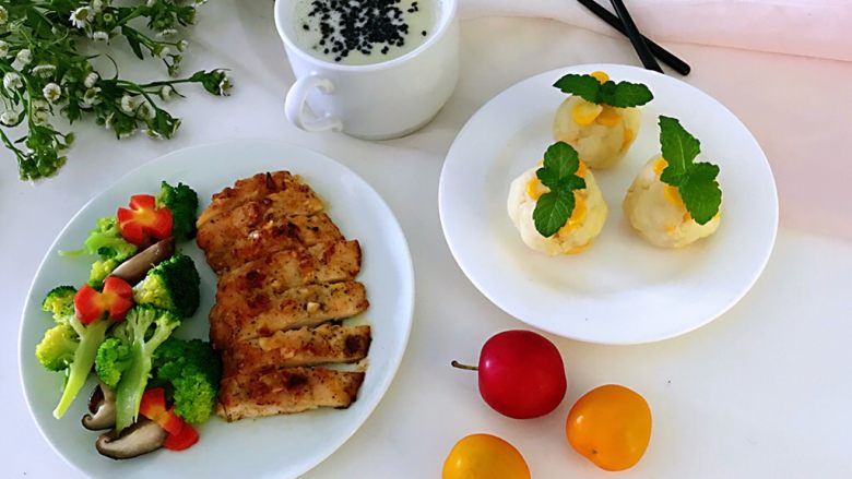 玉米粒土豆泥，惊艳味蕾的做法,搭配出来的早餐。