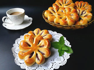 紫薯花面包#冷藏发酵法#