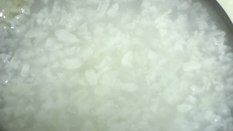 皮蛋瘦肉粥,熬至米开花