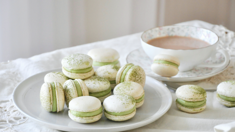 意式抹茶马卡龙 Matcha Macaroons