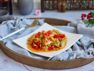 番茄鸡蛋炒圆白菜
