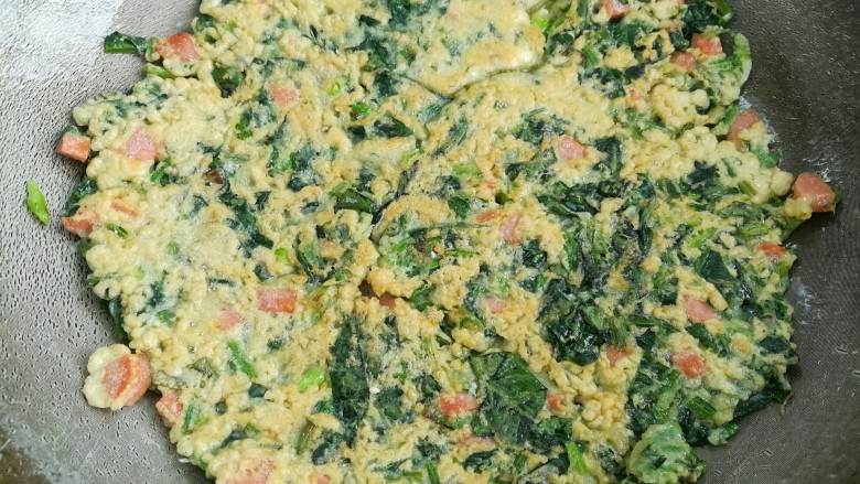 菠菜咸食,煎至两面金黄,就好了