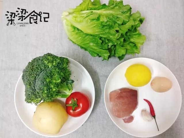 夏日减肥优选—风味猪肉沙拉,备料