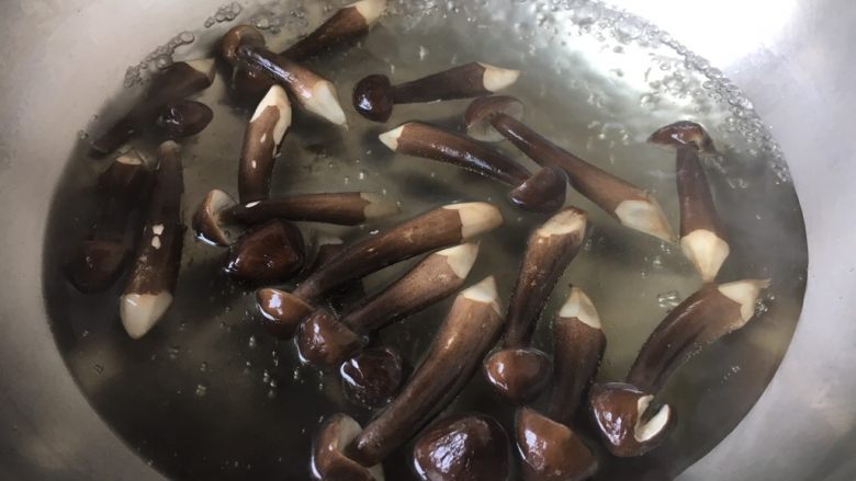 黑鸡枞煲鸡汤,黑鸡枞汆烫一下,捞出备用。