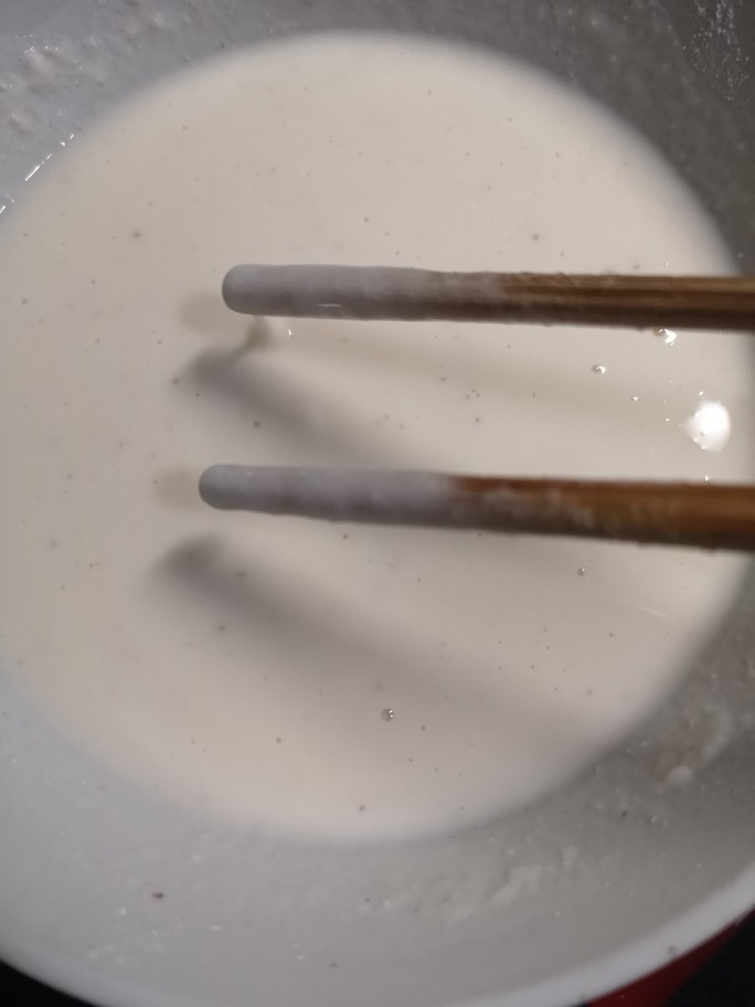 面煎虾(饼),这种稀稀的状态就对了