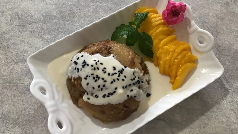 粽子新吃法-芒果酸奶粽子,装饰一下,即可