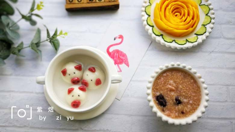 萌萌猪流沙汤圆,美美哒早餐,孩子会不爱吗?