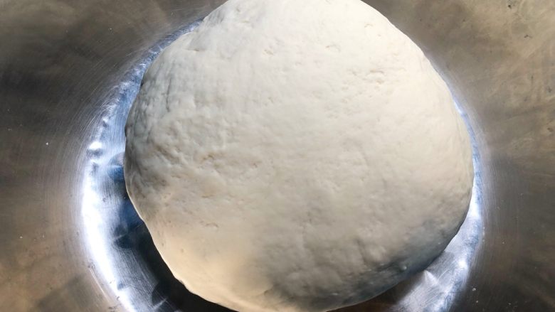 肉包子,和成光滑面团,盖上盖子发酵(面和好的状态是三光政策,盆光、手光、面光😂😂)