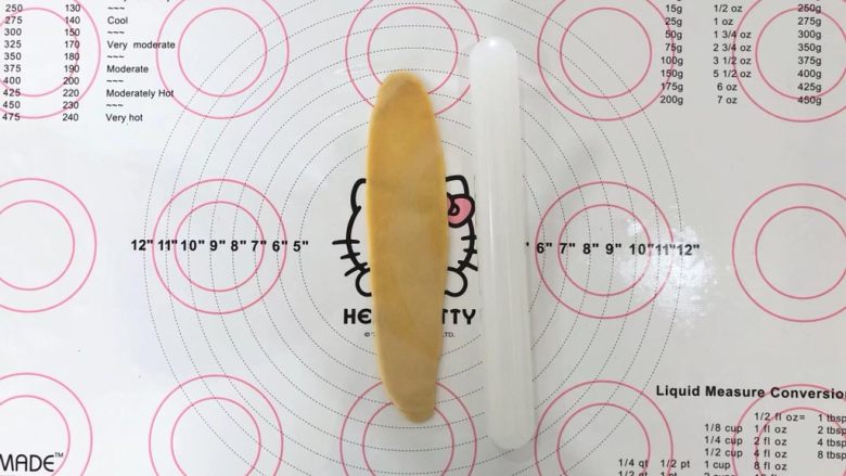 好吃不上火的蔓越梅绿豆酥,9、再次擀成长条形。