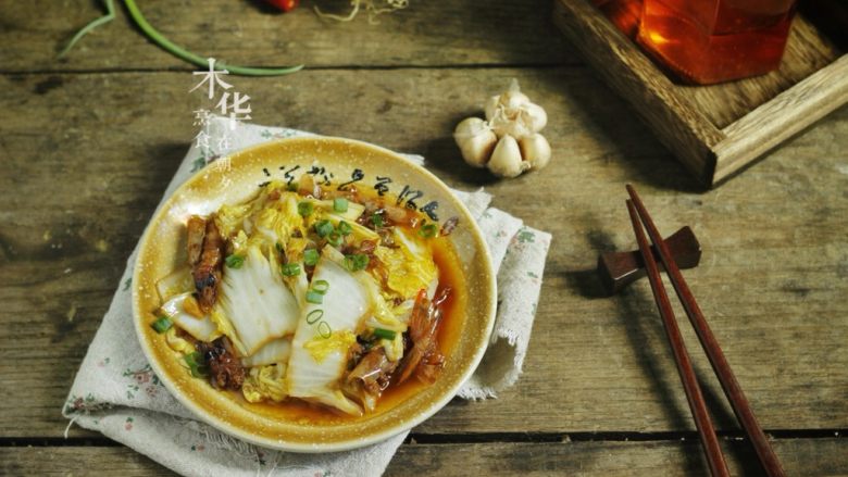 虾油炒白菜(附虾油的做法),成品图。