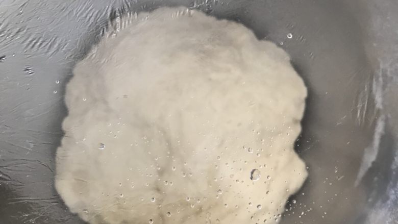 中种葡萄干排包,中种食材放入搅拌桶里揉至无干粉面团,盖上保鲜膜直接放入冰箱冷藏发酵17一72小时。我用了46小时。