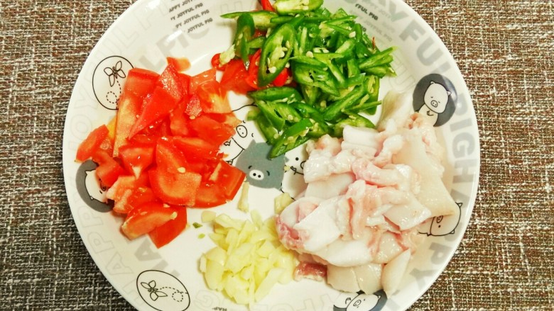炒空心菜梗,准备好的食材